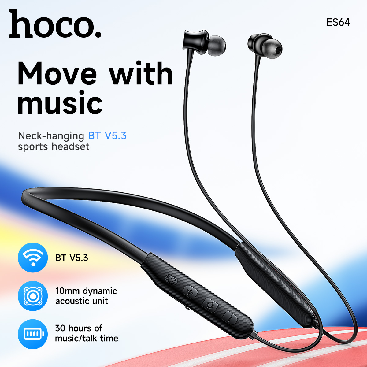 Magnetic Neckband Sports Earphones - HOCO Neckband Wireless Bluetooth 5.3 Earphones