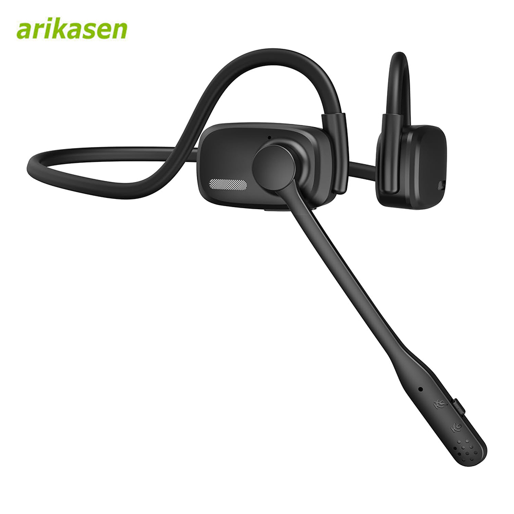 Open Ear Air Conduction Headphones - Bluetooth Headsets with Microphone Boom Noise