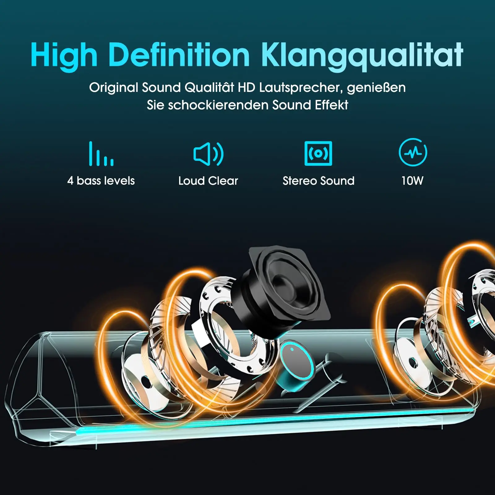 Gaming Soundbar, USB One-Cable - огляд і ціна Rgb Computer Soundbar For Pc