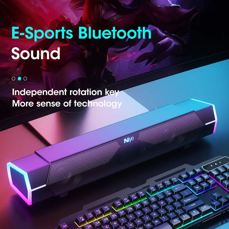 4D Stereo Sound Bar PC Speaker - огляд і ціна Rgb Computer Soundbar For Pc