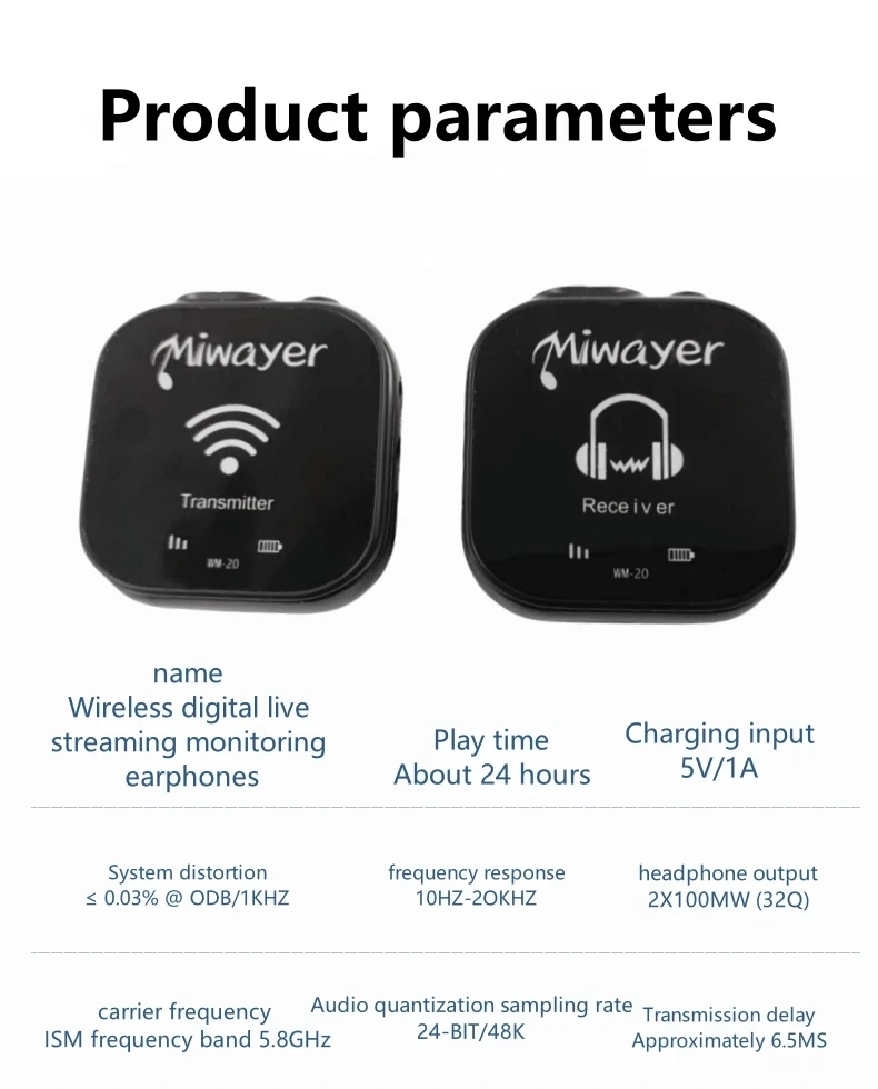 Miwayer WM-20 5.8G Wireless In - огляд і ціна In Ear Monitors For Singers