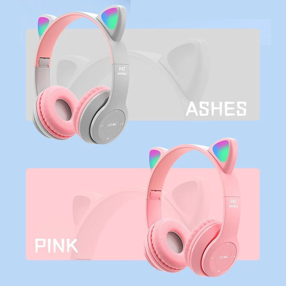 Flashing LED Cute Cat Ears Hea - огляд і ціна Cat Ear Bluetooth Headset Led