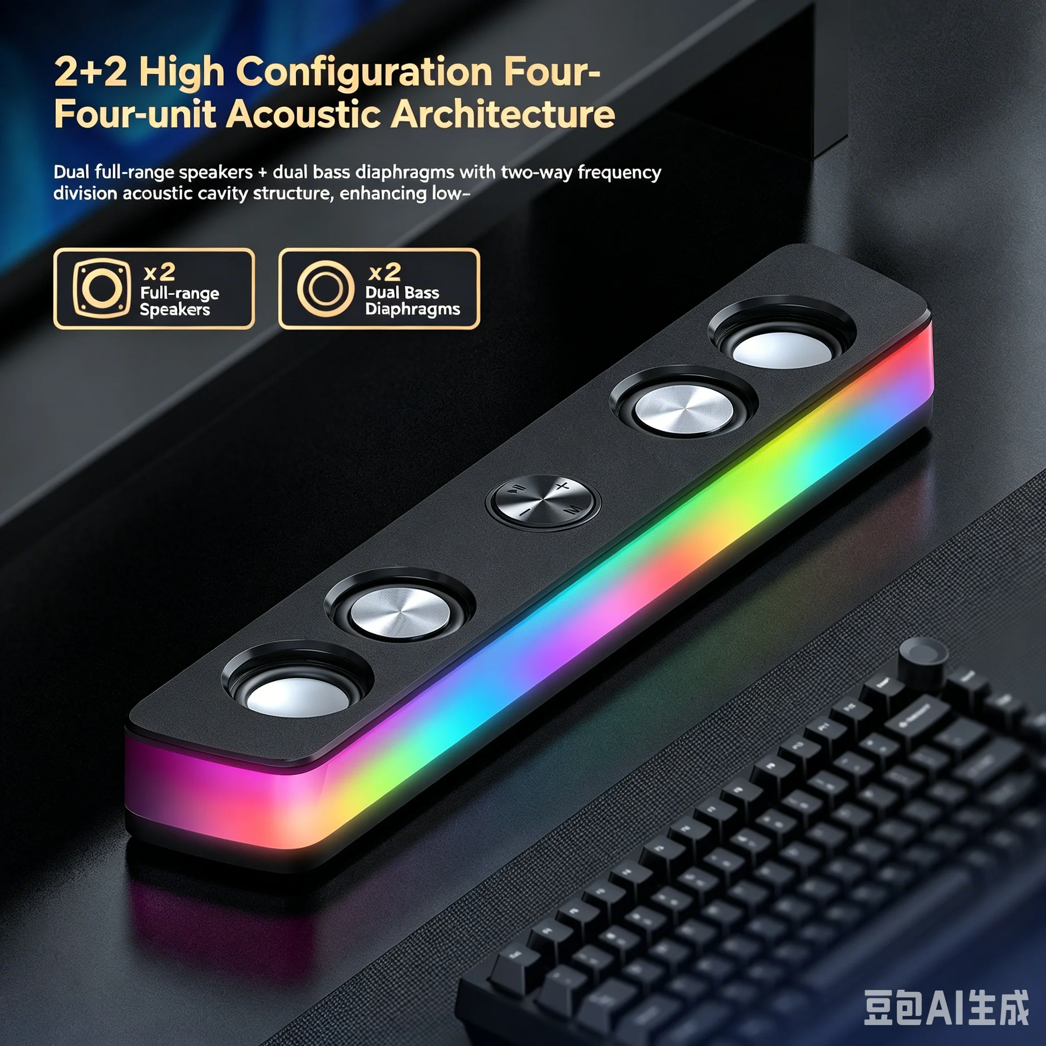 Rechargeable Wireless Soundbar - огляд і ціна Rgb Computer Soundbar For Pc