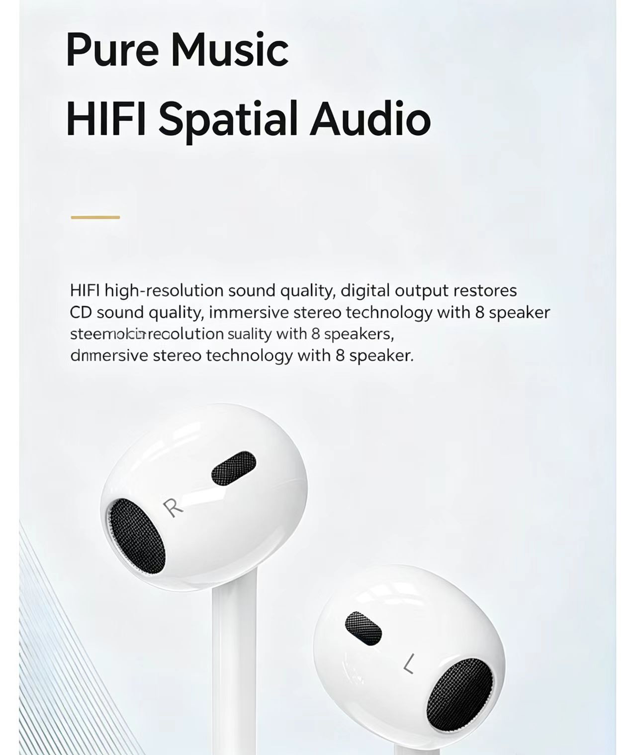 Wired Half‑In‑Ear Headphone Ty - огляд і ціна Type C Wired Earphones With Mic