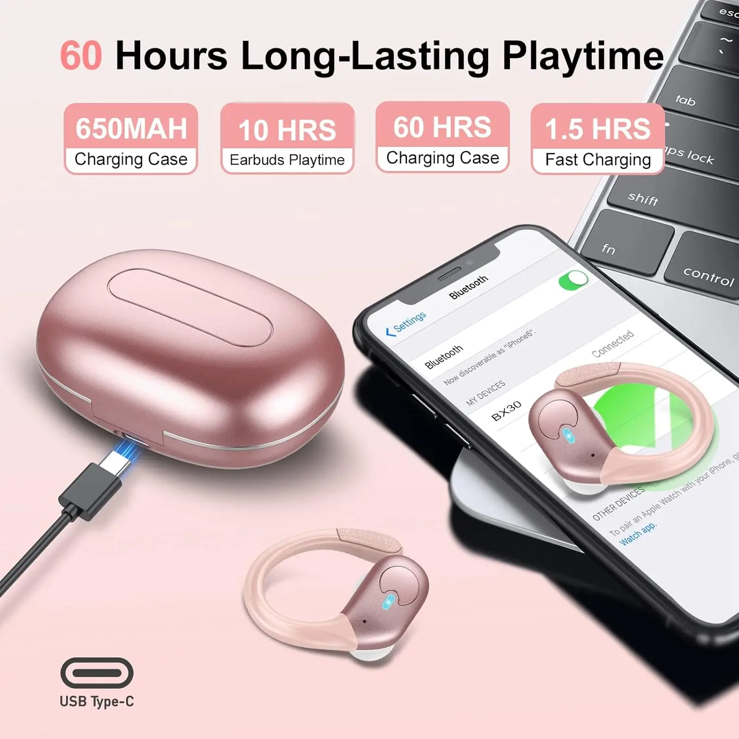 BX30 Bluetooth 6.0 Earphones I - огляд і ціна Type C Wired Earphones With Mic
