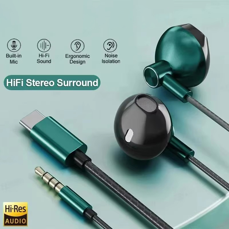 Type C 3.5mm HIFI Stereo Wired - огляд і ціна Type C Wired Earphones With Mic