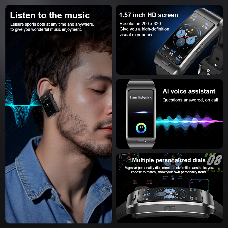 LIGE New Smart Watch Earbuds T - огляд і ціна Tws Earbuds Bluetooth 5.3