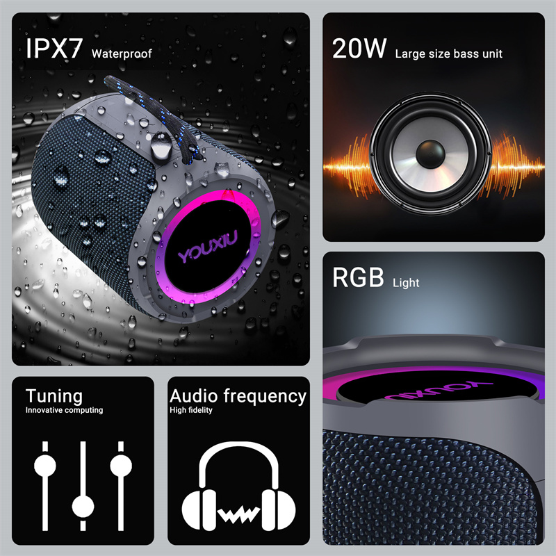 40W Portable Bluetooth Speaker - огляд і ціна Portable Bluetooth Speaker Waterproof Ipx7
