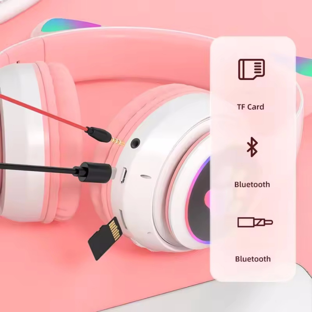 Cute Cat Ear Wireless Headset  - огляд і ціна Cat Ear Bluetooth Headset Led