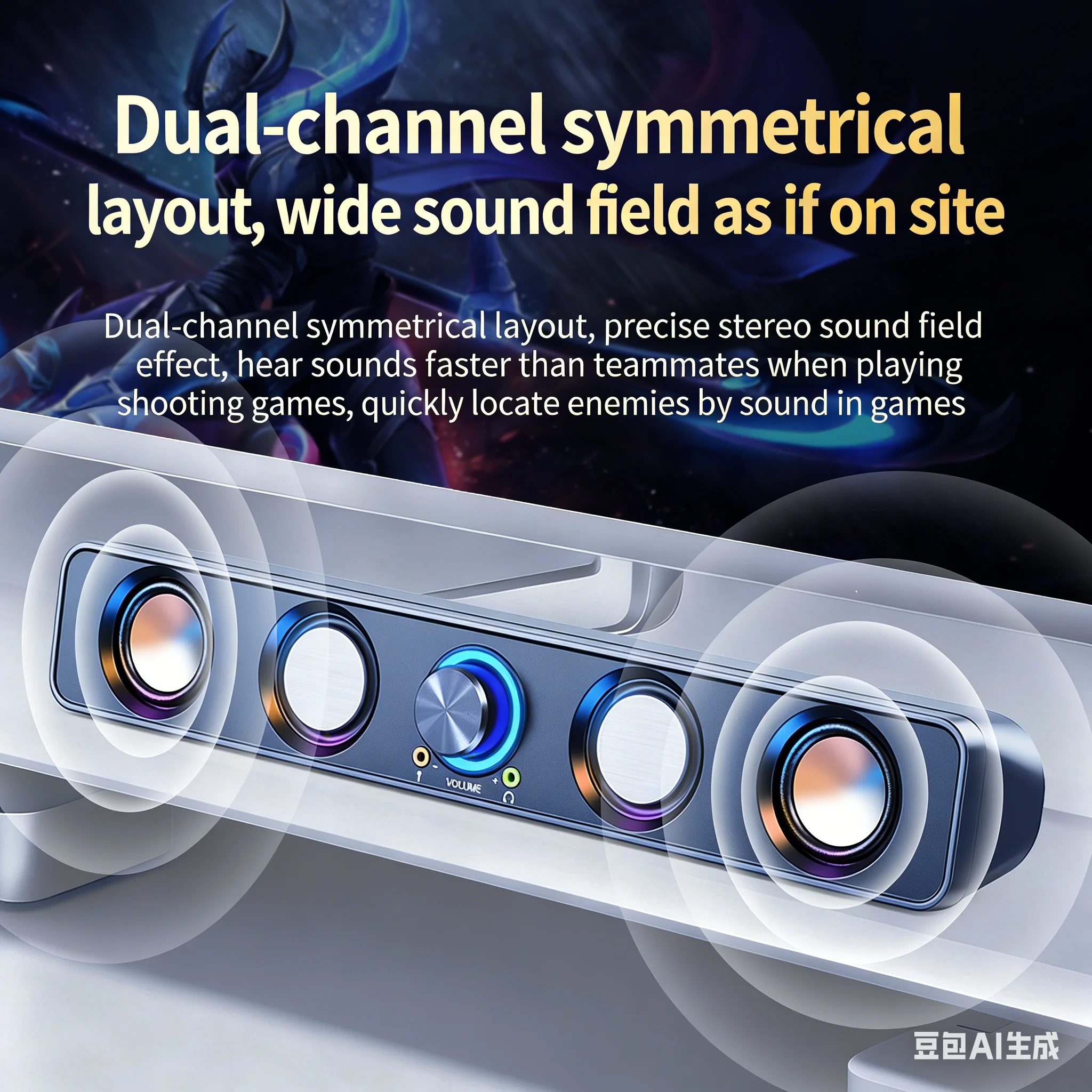 RGB Gaming Soundbar 2.0 Surrou - огляд і ціна Rgb Computer Soundbar For Pc