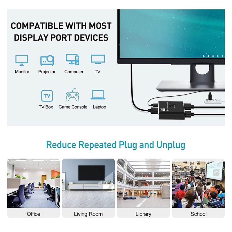 8K DisplayPort Switch 2 in 1 O - огляд і ціна Laptops