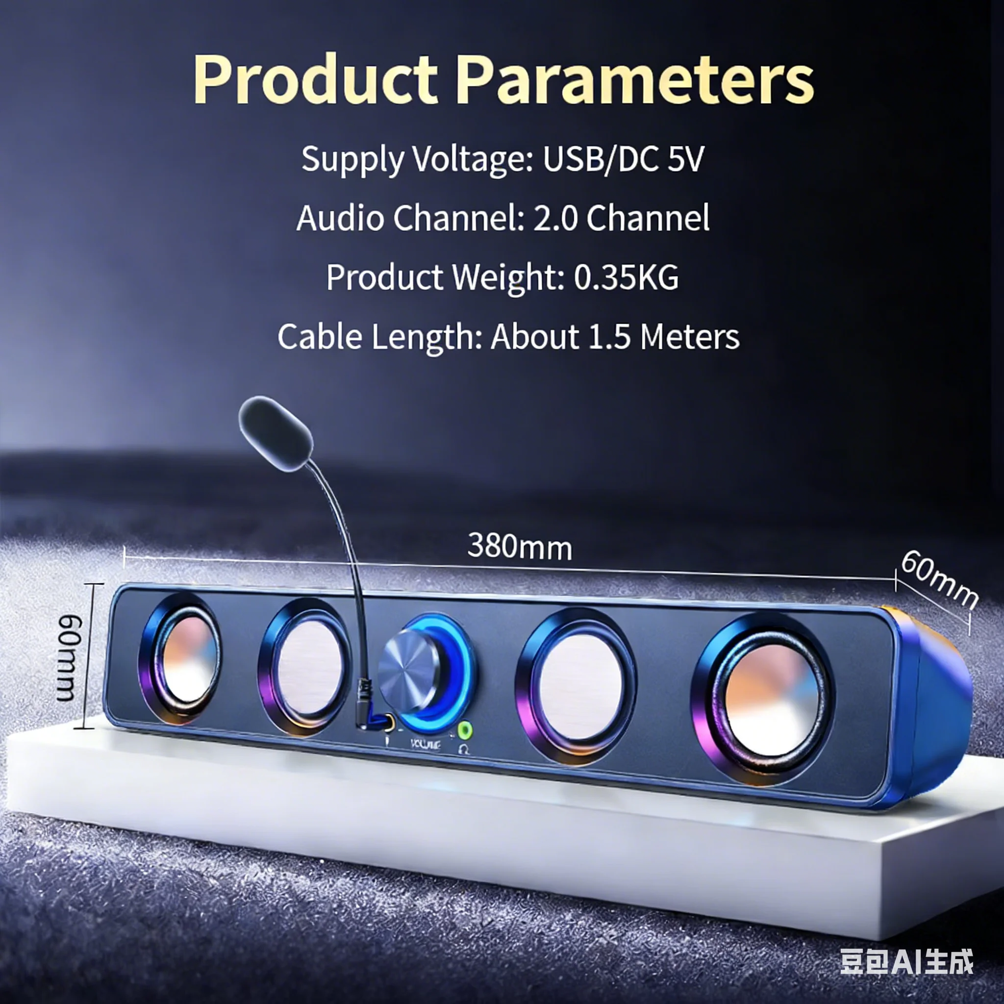 Home Theater Speakers System S - огляд і ціна Rgb Computer Soundbar For Pc