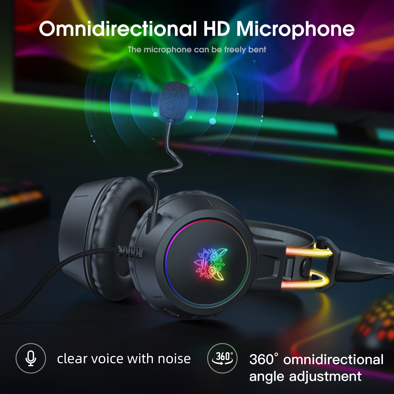 ONIKUMA Gaming Headset for 202 - огляд і ціна Gaming Headset With Mic Rgb