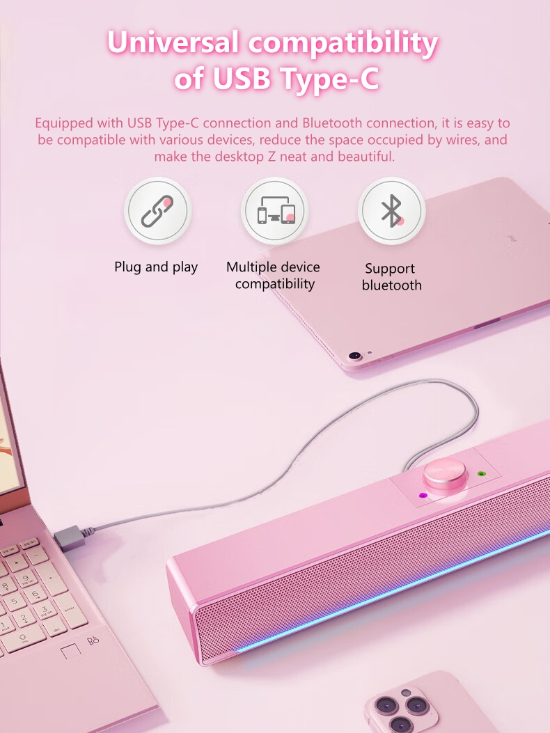 Multi-media RGB Desktop PC Com - огляд і ціна Rgb Computer Soundbar For Pc