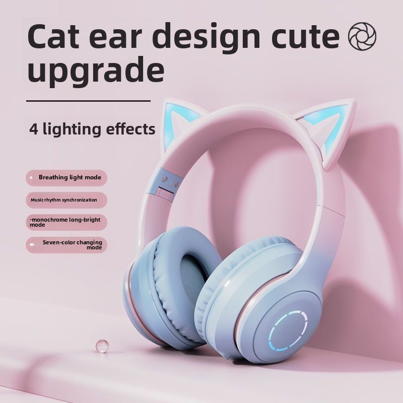 New Best Selling Head-Mounted  - огляд і ціна Cat Ear Bluetooth Headset Led