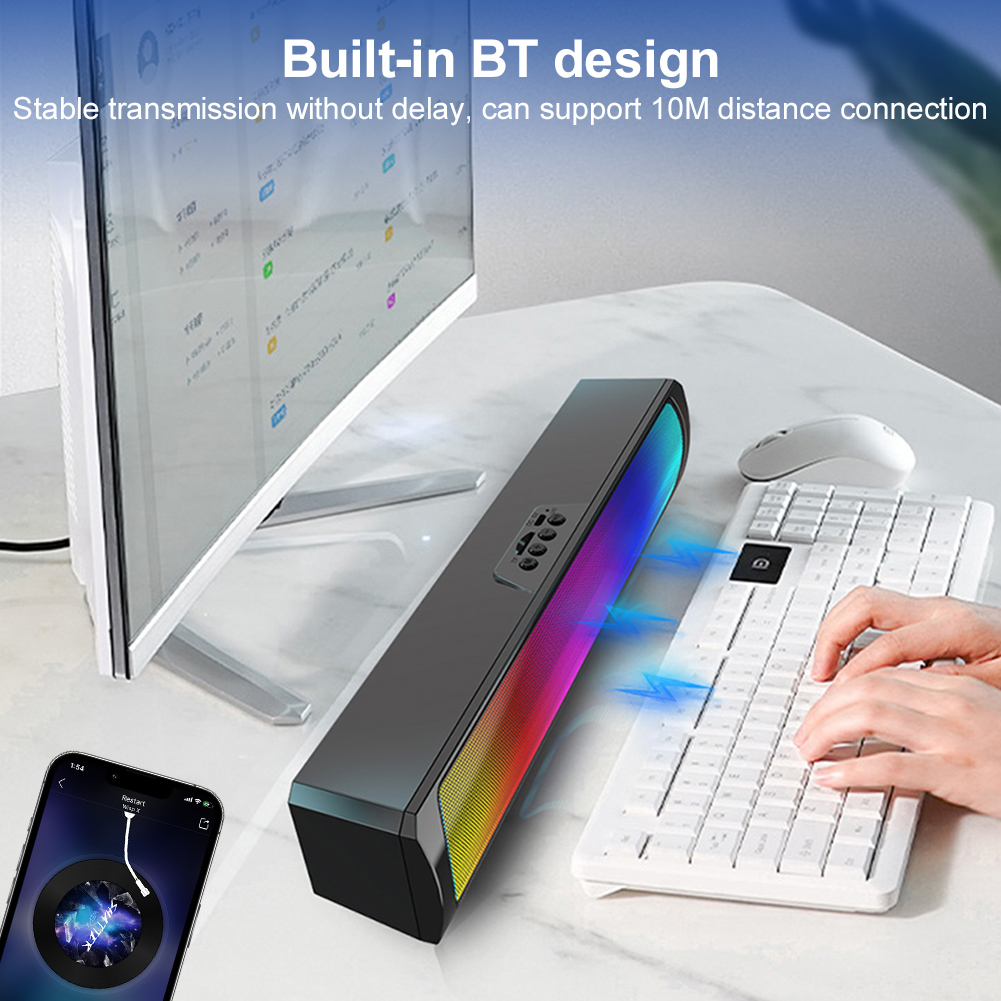 Portable Computer Sound Bar Sp - огляд і ціна Rgb Computer Soundbar For Pc